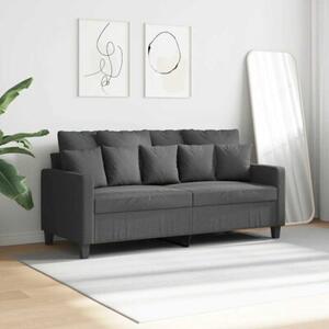Sofa 2-osobowa, ciemnoszara, 140 cm, tapicerowana tkaninÄ