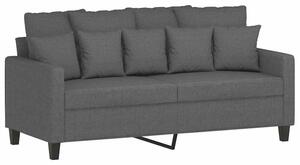 Sofa 2-osobowa, ciemnoszara, 140 cm, tapicerowana tkaninÄ