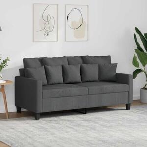 Sofa 2-osobowa, ciemnoszara, 140 cm, tapicerowana tkaninÄ