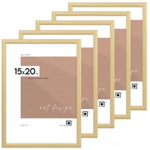 Ramka na zdjęcia 15x20 cm aluminiowa złota Zestaw 5 ramek 15x20 cm LUCA®