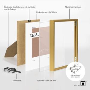 Ramka na zdjęcia 15x20 cm aluminiowa złota Zestaw 5 ramek 15x20 cm LUCA®