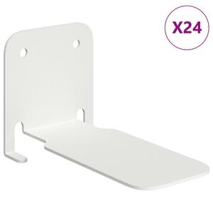 Półka wisząca z półką 24 szt. biały 6 x 10,8 x 6,6 cm