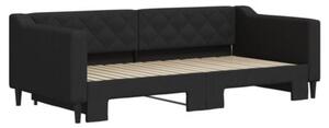 Sofa rozsuwana, czarna, 90x190 cm, tkanina
