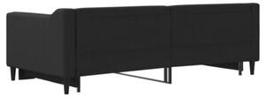 Sofa rozsuwana, czarna, 90x190 cm, tkanina