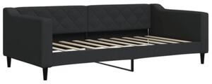 Sofa rozsuwana, czarna, 90x190 cm, tkanina
