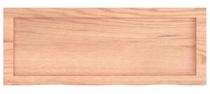 Półka, brązowa, 80x30x(2-6) cm, lakierowane lite drewno dębowe