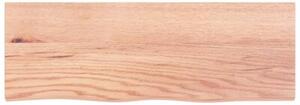 Półka, brązowa, 80x30x(2-6) cm, lakierowane lite drewno dębowe