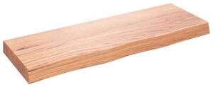 Półka, brązowa, 80x30x(2-6) cm, lakierowane lite drewno dębowe