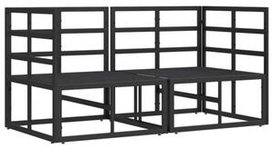Nowoczesny zestaw mebli ogrodowych z metalowej ramy - czarny/antracytowy, 2 x sofa narożna