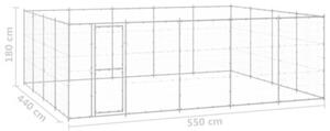 Kojec zewnętrzny dla psa, stal galwanizowana, 24,2 m²