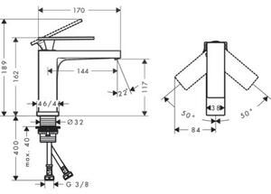 Bateria umywalkowa HANSGROHE Tecturis E 110 EcoSmart+ 73011140 Brąz szczotkowany