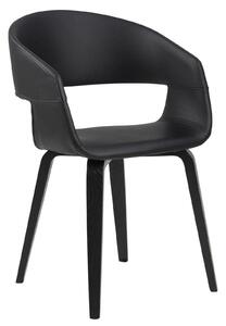 Krzesło Nova czarne eko skóra tapicerowane