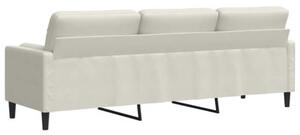 Sofa 3-osobowa z poduszkami, kremowa, 210 cm, aksamit