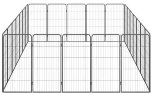 Kojec dla psa, 24 paneli, czarny, 50x100 cm, stal
