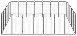 Kojec dla psa, 24 paneli, czarny, 50x100 cm, stal