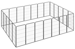 Kojec dla psa, 24 paneli, czarny, 50x100 cm, stal