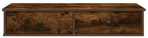Półka ścienna z szufladami, przydymiony dąb, 100x37,5x19 cm