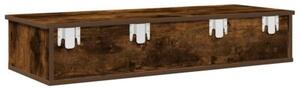 Półka ścienna z szufladami, przydymiony dąb, 100x37,5x19 cm