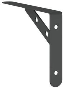 Wsporniki do półek, 4 szt., 20x2,5x14 cm, czarna stal