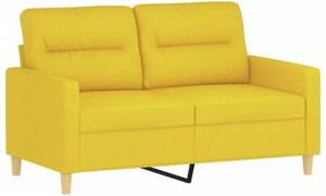Sofa 2-osobowa z poduszkami, jasnoÅ¼Ã³Åta, 120 cm, tkanina