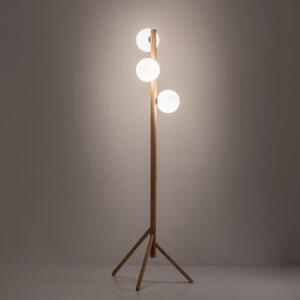 Lampa podłogowa TK Lighting ESTERA WOOD 5809 – drewno sosna, 3xG9, wys. 150 cm, biało-czarna, styl eko