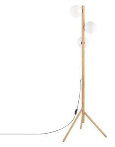 Lampa podłogowa TK Lighting ESTERA WOOD 5809 – drewno sosna, 3xG9, wys. 150 cm, biało-czarna, styl eko
