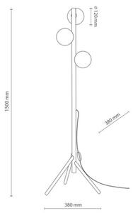 Lampa podłogowa TK Lighting ESTERA WOOD 5809 – drewno sosna, 3xG9, wys. 150 cm, biało-czarna, styl eko