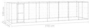 Kojec zewnętrzny dla psa, stal galwanizowana, 16,94 m²