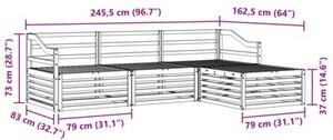 Zestaw mebli ogrodowych z litego drewna akacjowego 245,5 x 162,5 x 73 cm
