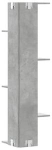 Narożna półka ścienna, szarość betonu, 36,5x36,5x140 cm