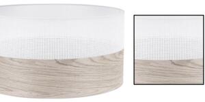 Lampa podłogowa trójnóg biały Light Home LH Wood 1xE27 45cm abażur walec biały/fornir F01
