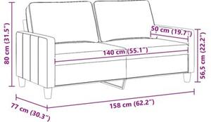 Sofa 2-osobowa, jasnoÅ¼Ã³Åta, 140 cm, tapicerowana tkaninÄ