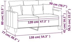 Sofa 2-osobowa, czarna, 120 cm, tapicerowana aksamitem