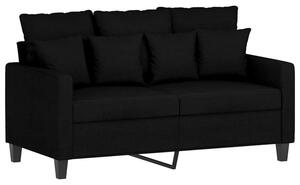 Sofa 2-osobowa, czarna, 120 cm, tapicerowana tkaninÄ