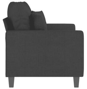 Sofa 2-osobowa, czarna, 120 cm, tapicerowana tkaninÄ