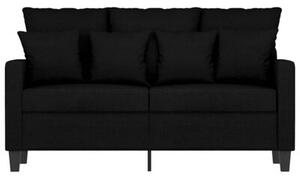 Sofa 2-osobowa, czarna, 120 cm, tapicerowana tkaninÄ