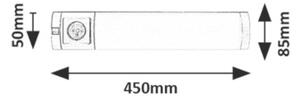 Lampka podszafkowa z gniazdem 230V włącznik biała listwa 45 cm do kuchni LED 5W SOFT 2E Rabalux