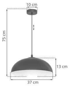 Lampa wisząca Light Home LH Misa 1xE27 klosz 37cm czarny/biały