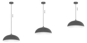 Lampa wisząca Light Home LH Misa 1xE27 klosz 37cm czarny/biały