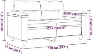 Sofa 2-osobowa, kolor taupe, 120 cm,tapicerowana mikrofibrÄ