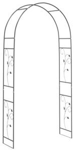 Łuk ogrodowy kwiatowy czarny 115 x 37 x 231 cm