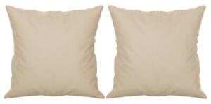 Sofa 2-osobowa z poduszkami, kremowa, 120 cm, mikrofibra