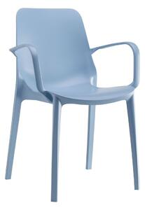 Krzesło Ginevra z podłokietnikami niebieskie z tworzywa