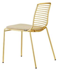 Krzesło Summer złote z poduszką metalowe