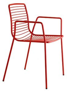 Krzesło Summer Arm czerwone metalowe