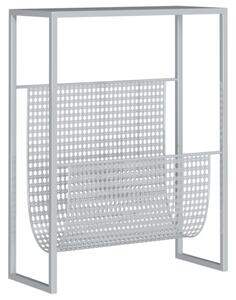 Stojak na gazety, srebrny, 35x15x45 cm, stal