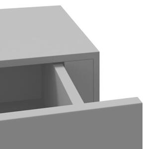 Półki ścienne z szufladą, 2 szt., szare, 40 x 23,5 x 10 cm, mdf
