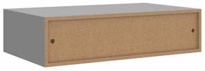 Półka ścienna z szufladą, szara, 40 x 23,5 x 10 cm, mdf