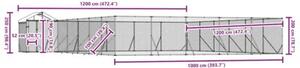 Kojec dla psa, z dachem, srebrny,12x12x2,5m, stal galwanizowana