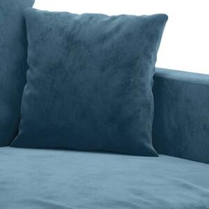 Sofa 2-osobowa, niebieski, 140 cm, tapicerowana aksamitem